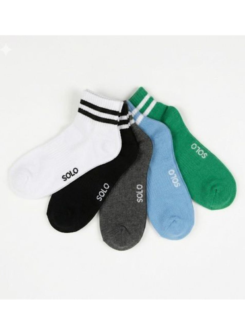 سولو باك يحتوي علي 5 قطع شراب مخطط قطن الوان اولادي - Image 4